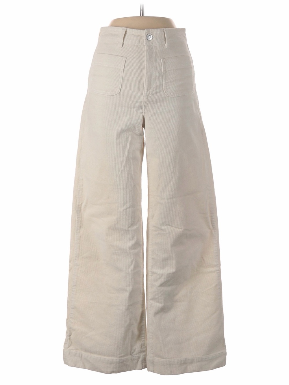 Wide Leg High-Rise Pants in Cream